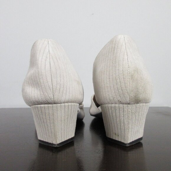 Eileen Fisher Rumi d'Orsay Women Low Heel Pumps Slip On Almond Toe 11 Beige 574 - Picture 3 of 11